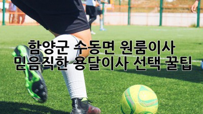 함양군 수동면 원룸이사, 믿음직한 용달이사 선택 꿀팁! 🚚💨