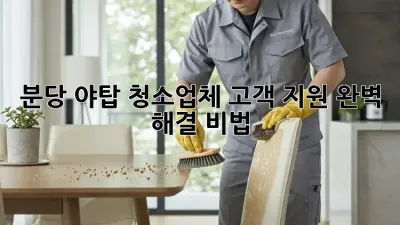 분당 야탑 청소업체 고객 지원🏆 완벽 해결 비법
